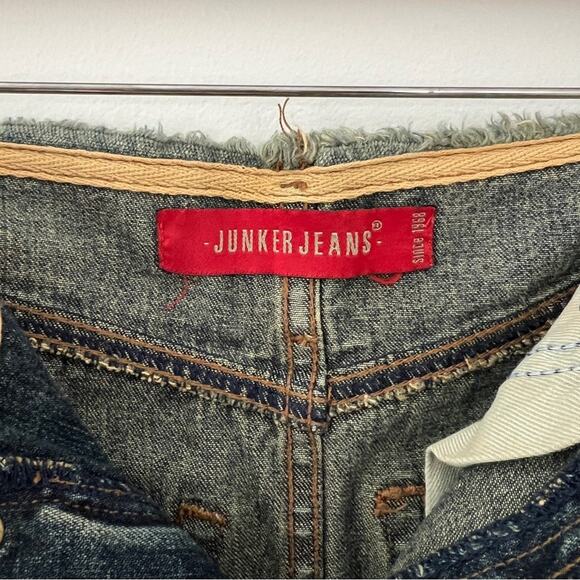 Vintage Junker Jeans Deconstructed Patchwork Denim Maxi Skirt Size Small - Picture 3 of 9